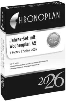 Chronoplan Kalendereinlage Jahres-Set Wochenplan A5 1 Woche/2 Seiten 2026 (50296)