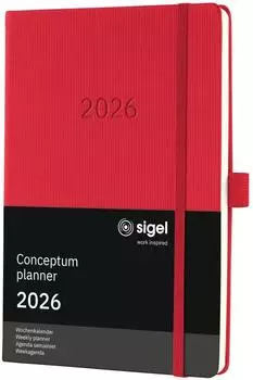 sigel Conceptum Wochenkalender 2026 A5 rot (C2664)