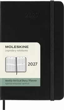 Moleskine Wochenkalender 2027 vertikal, Hardcover, schwarz, Pocket 9x14cm