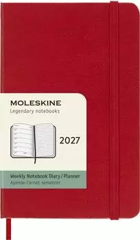 Moleskine Wochen-Notizkalender 2027 Pocket/A6, fester Einband, scharlachrot (8056999279585)