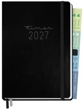 Häfft Chäff-Timer Premium 26/27 Taschenkalender 17 Monate A5, schwarz