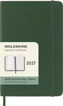Moleskine Wochen-Notizkalender 2027 12 Monate, Pocket/A6, weicher Einband, myrtengrün