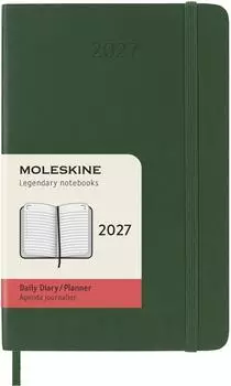 Moleskine Tageskalender 2027 12M Pocket Softcover, grün Mirto