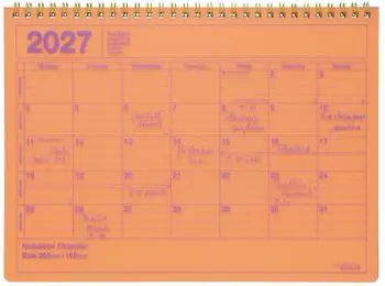 Mark's Europe Notebook Calendar M 2027, neon-orange