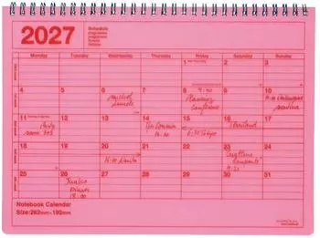 Mark's Europe Notebook Kalender M 2027, neon pink