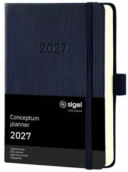 sigel Conceptum Tageskalender 2027 Hardcover A6, schwarz (C2711)