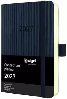 sigel Conceptum Tageskalender 2027, A6, schwarz, Softcover (C2721)