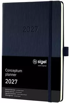 sigel Conceptum Wochenkalender 2027 A5 schwarz, Hardcover (C2719)