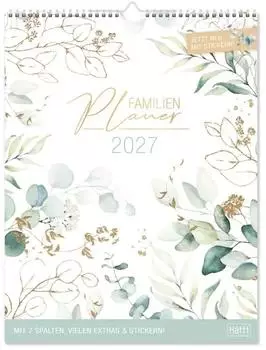 Häfft Familienplaner XXL 2027 Blattgold, 7-spaltig