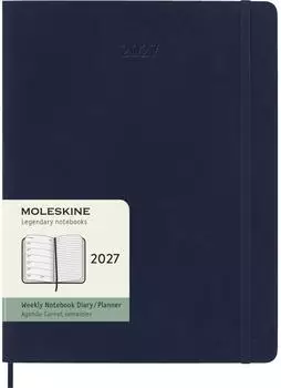 Moleskine Wochenplaner 2027 12-Monate Softcover XL, Saphirblau (DSB2012WN4Y27)