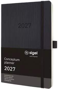 sigel Conceptum 2027 Wochenkalender Softcover, A5, schwarz (C2722)