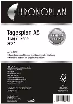 Chronoplan Kalendereinlage 2027 Tagesplan A5 1T/1S (50227)