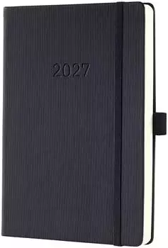 sigel Conceptum Tageskalender 2027, A5, schwarz, Hardcover (C2710)
