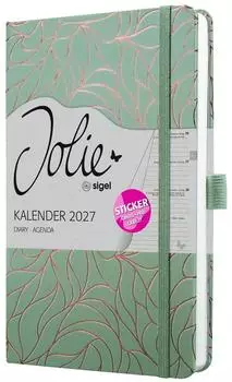 sigel Jolie Wochenkalender 2027, A5, mintgrün/kupfer, Hardcover (7J365)