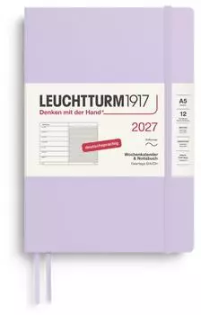 Leuchtturm1917 Wochenkalender & Notizbuch Medium A5 Softcover Lilac 2027 (400065)