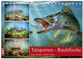 Calvendo Talsperren - Raubfische Monatskalender 2027, DIN A5 quer