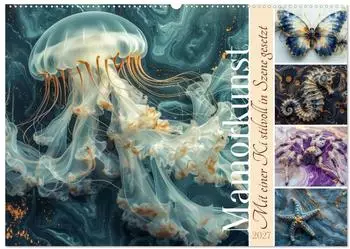 Calvendo Mamorkunst Wandkalender 2027, DIN A2 quer, Monatskalender