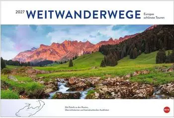 Heye Weitwanderwege Edition Wandkalender 2027, Querformat 58x39cm