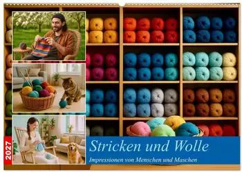 Calvendo Stricken und Wolle Wandkalender 2027 DIN A2 quer