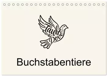 Calvendo Buchstabentiere Tischkalender 2027 DIN A5 quer