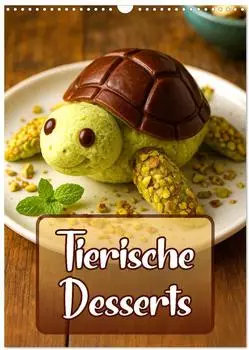 Calvendo Wandkalender "Tierische Desserts" 2027, DIN A3 hoch, Monatskalender