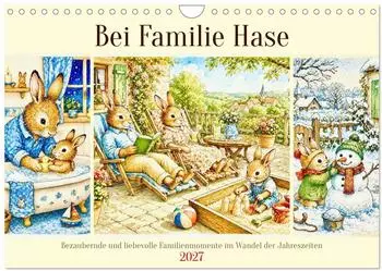 Calvendo Wandkalender &bdquo;Bei Familie Hase" 2027, DIN A4 quer