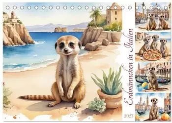 Calvendo Tischkalender 2027 "Erdm&auml;nnchen in Italien" DIN A5 quer