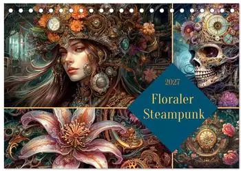 Calvendo Floraler Steampunk Tischkalender 2027 DIN A5 quer