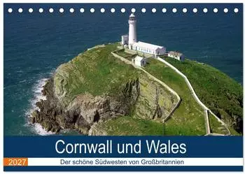 Calvendo Tischkalender 2027 Cornwall und Wales, DIN A5 quer