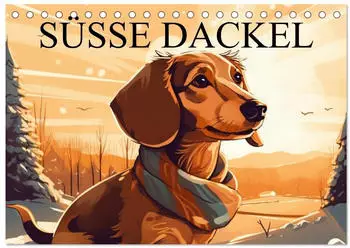 Calvendo Dackel Tischkalender 2027, Monatskalender DIN A5 quer