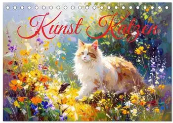 Calvendo Kunst Katzen Tischkalender 2027 DIN A5 quer