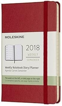 Moleskine 12 Monate Wochenkalender Hardcover A6 2018 scharlachrot