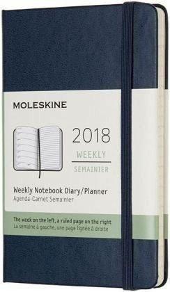 Moleskine 12 Monate Wochenkalender Hardcover A6 2018 saphir