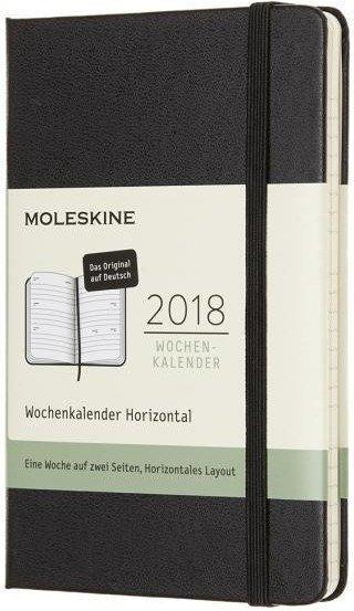 Moleskine 12 Monate Wochenkalender Hardcover Deutsch A6 2018 schwarz