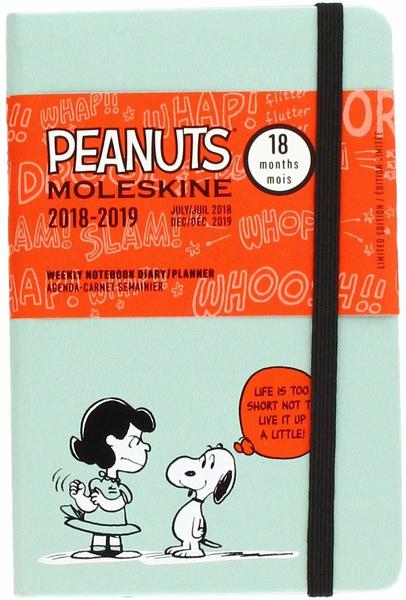 Moleskine 18 Monate Wochen-Notizkalender 2018/2019 Hardcover Pocket Peanuts grün