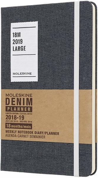 Moleskine 18 Monate Wochen-Notizkalender 2018/2019 Hardcover Large Denim blue
