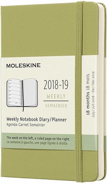Moleskine 18 Monate Wochen-Notizkalender 2018/2019 Hardcover Pocket flechtengrün