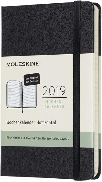 Moleskine 12 Monate Wochen-Notizkalender 2019 Hardcover Pocket schwarz deutsch