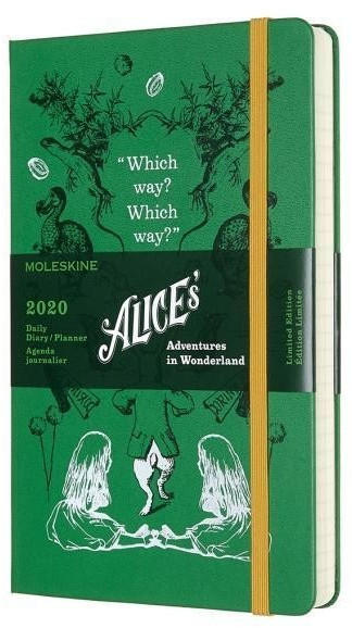 Moleskine 12 Monate Tageskalender Hardcover Large 2020 Alice im Wunderland