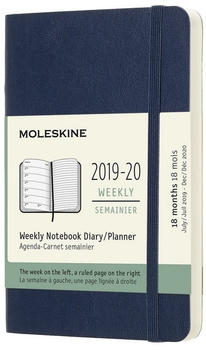Moleskine 18 Monate Wochen-Notizkalender 2019/2020 Softcover Pocket saphir