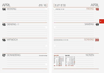 Brunnen Papier GmbH Brunnen Kalendereinlage 731 für Ringbuch-Kalender 10x14cm 2021 (1073127001)