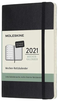 Moleskine Wochen-Notizkalender Deutsch A6 2021 schwarz