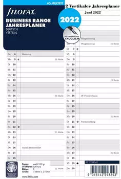Filofax A5 Jahresplaner Leporello DEU vertikal (22-68549)