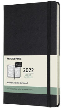 Moleskine 12 Monate Wochenkalender horizontal A5 Hardcover Large 2022 schwarz