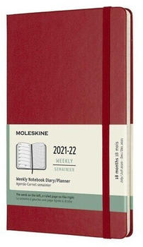 Moleskine 18 Monate Wochen Notizkalender 2021/2022 Large/A5 Scharlachrot