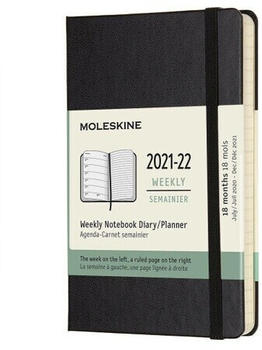 Moleskine Moleskine 18 Monate Wochen Notizkalender 2021/2022 Pocket A6 Schwarz