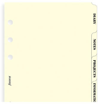 Filofax Personal Subject Index Tabs, Cream (6)