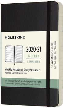 Moleskine 18 Months Weekly Note Calendar Soft Cover Pocket 2020/2021 - black