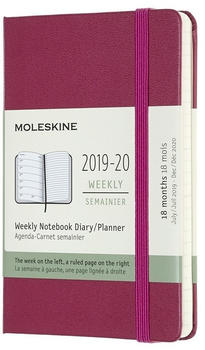 Moleskine 18 Monate Wochen-Notizkalender 2019/2020 Hardcover Pocket dunkelrosa