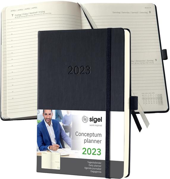 sigel Buchkalender C2310 Conceptum Hardcover A5 2023 schwarz